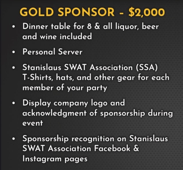 Gold sponsor table